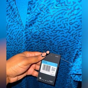 Blue Animal Print Nike Dri-Fit T-Shirt, Size M.